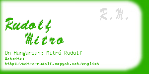 rudolf mitro business card